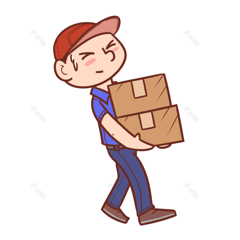 卡通图片,快递元素,快递员PNG,素材免抠素材